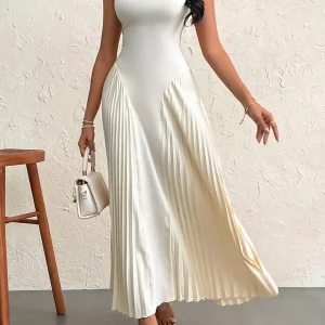 2025 New women's pleated sheath A-line dress elegant